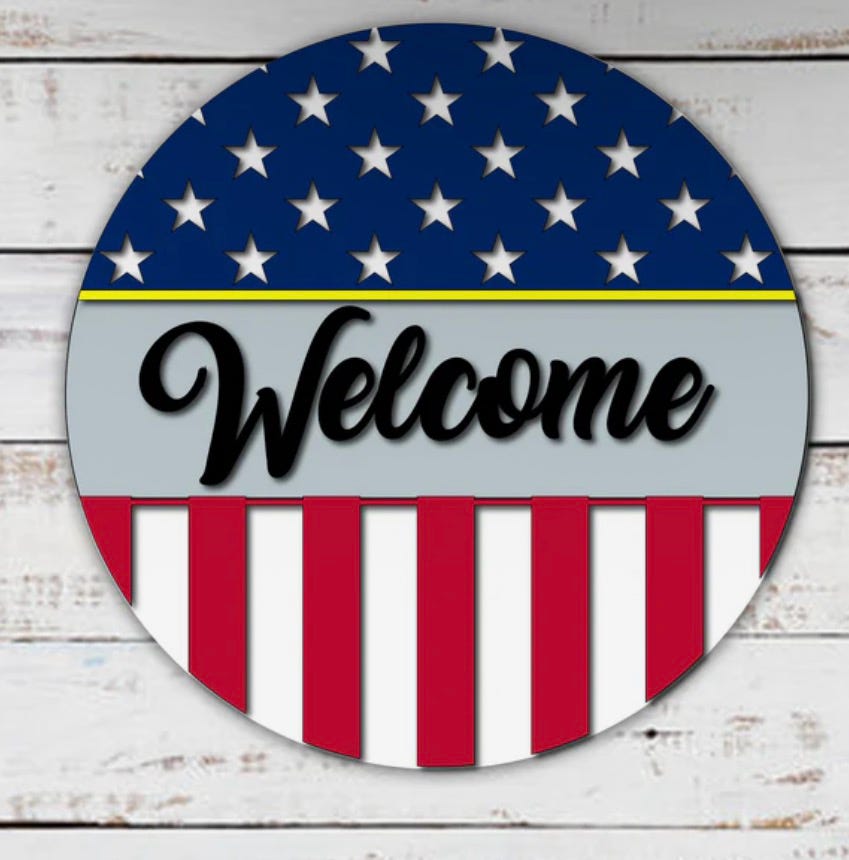 PATRIOTIC 3D DOOR HANGERS (16")