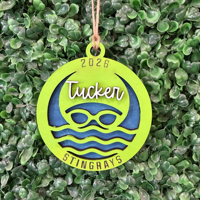 30 DAYS OF ORNAMENT - PERSONALIZED SWIM TEAM ORNAMENT