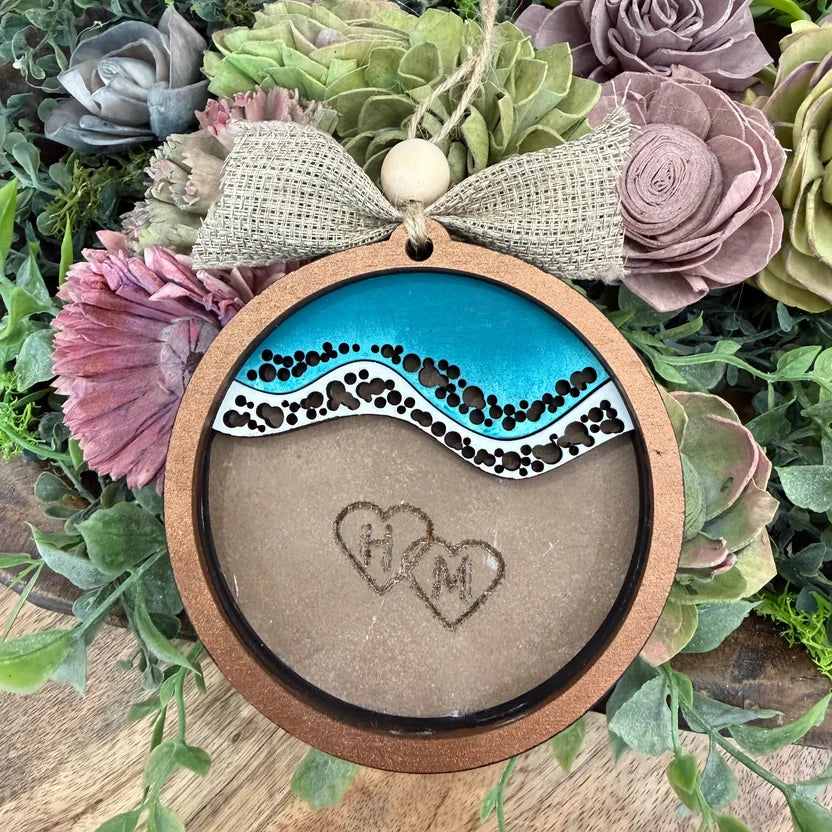 30 DAYS OF ORNAMENT - PERSONALIZED ENGRAVED BEACH SCENE ORNAMENT