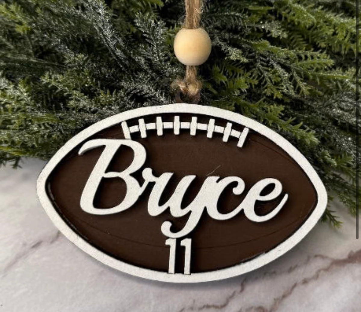 30 DAYS OF ORNAMENT - PERSONALIZED FOOTBALL ORNAMENT