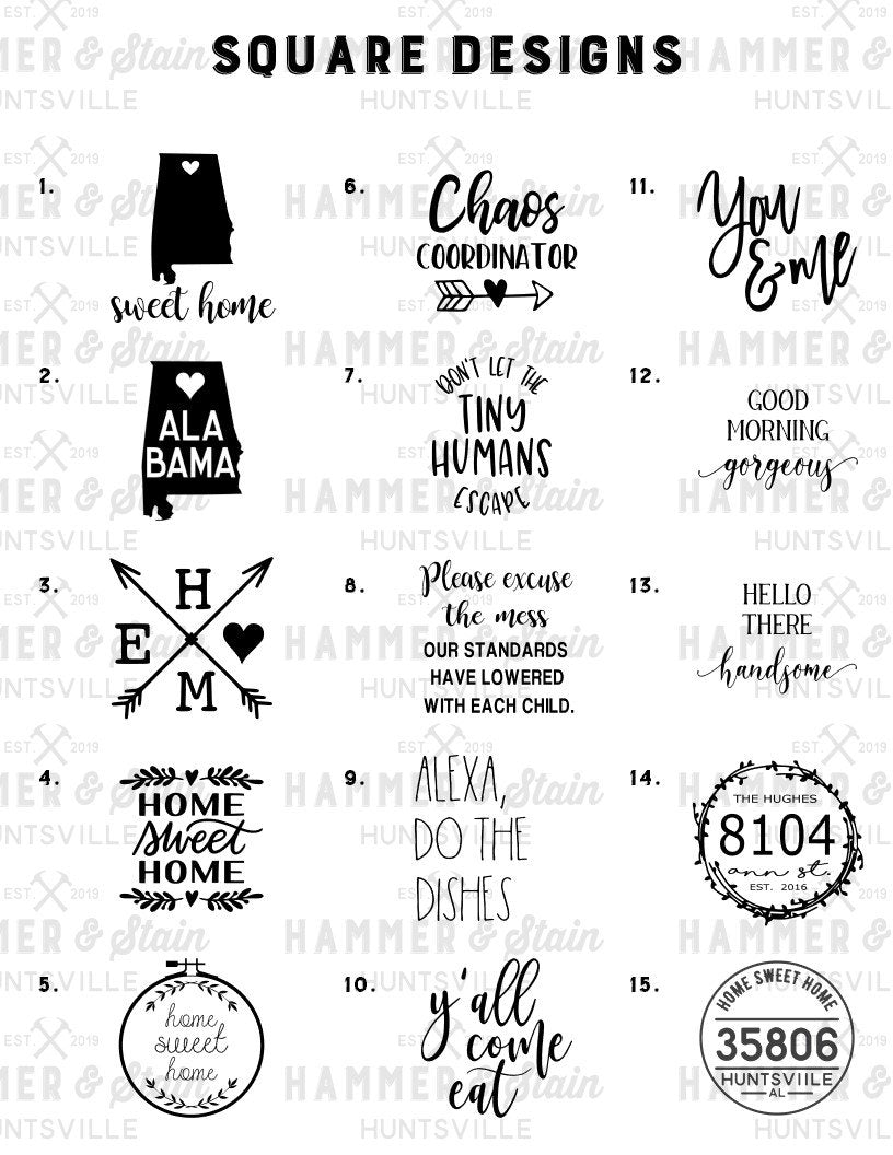 EVERYDAY SQUARE SIGNS (12x12")