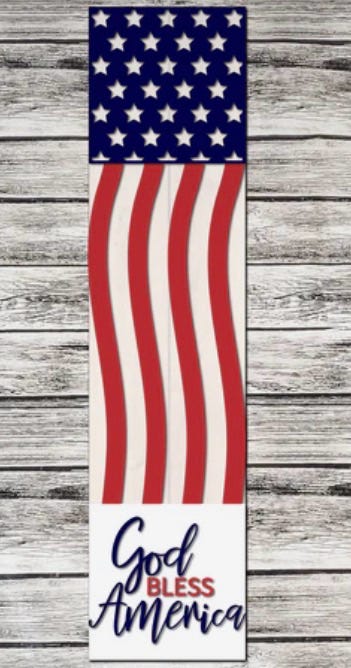 PATRIOTIC DOOR LEANER (11x48")