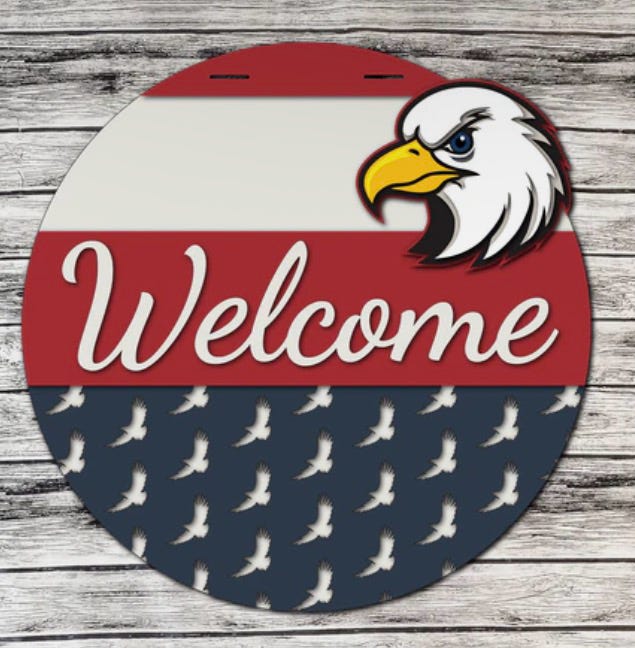 PATRIOTIC 3D DOOR HANGERS (16")