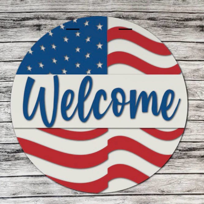 PATRIOTIC 3D DOOR HANGERS (16")
