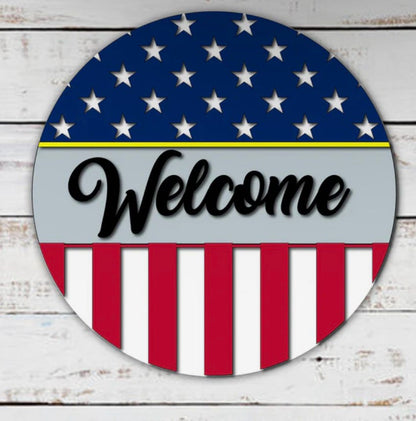 PATRIOTIC 3D DOOR HANGERS (16")
