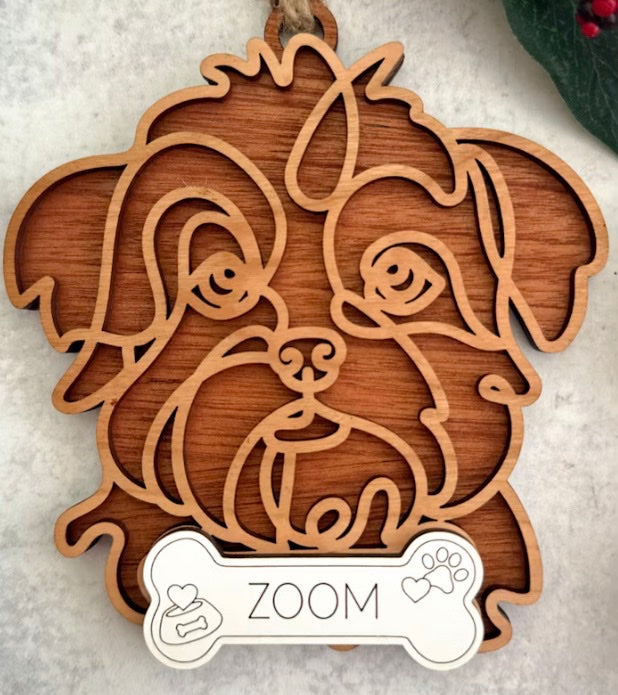 30 DAYS OF ORNAMENT - PERSONALIZED LINE ART DOG ORNAMENT