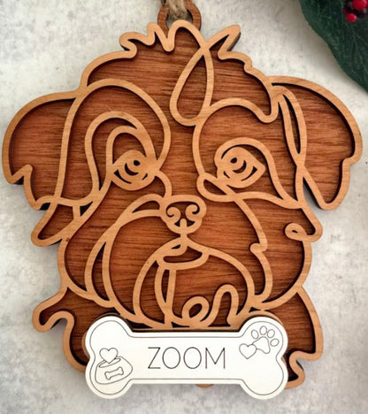 30 DAYS OF ORNAMENT - PERSONALIZED LINE ART DOG ORNAMENT