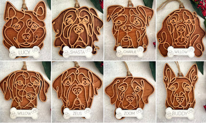 30 DAYS OF ORNAMENT - PERSONALIZED LINE ART DOG ORNAMENT