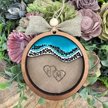 30 DAYS OF ORNAMENT - PERSONALIZED ENGRAVED BEACH SCENE ORNAMENT