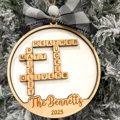 30 DAYS OF ORNAMENT - PERSONALIZED FAMILY SCRABBLE ORNAMENT