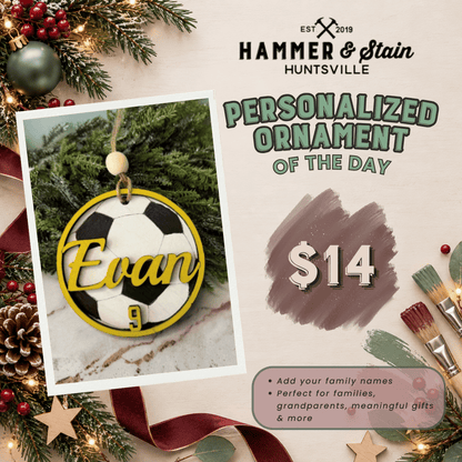 30 DAYS OF ORNAMENT - PERSONALIZED SOCCER ORNAMENT