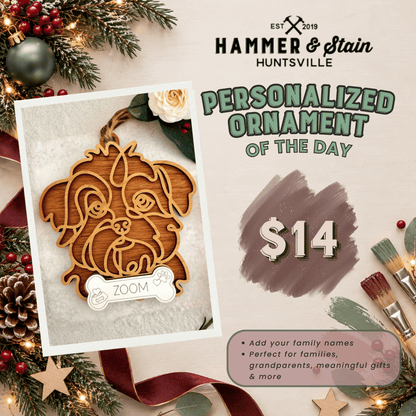 30 DAYS OF ORNAMENT - PERSONALIZED LINE ART DOG ORNAMENT