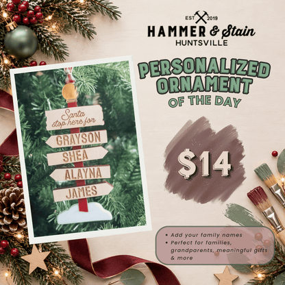 30 DAYS OF ORNAMENT - PERSONALIZED FAMILY NORTH POLE ORNAMENT