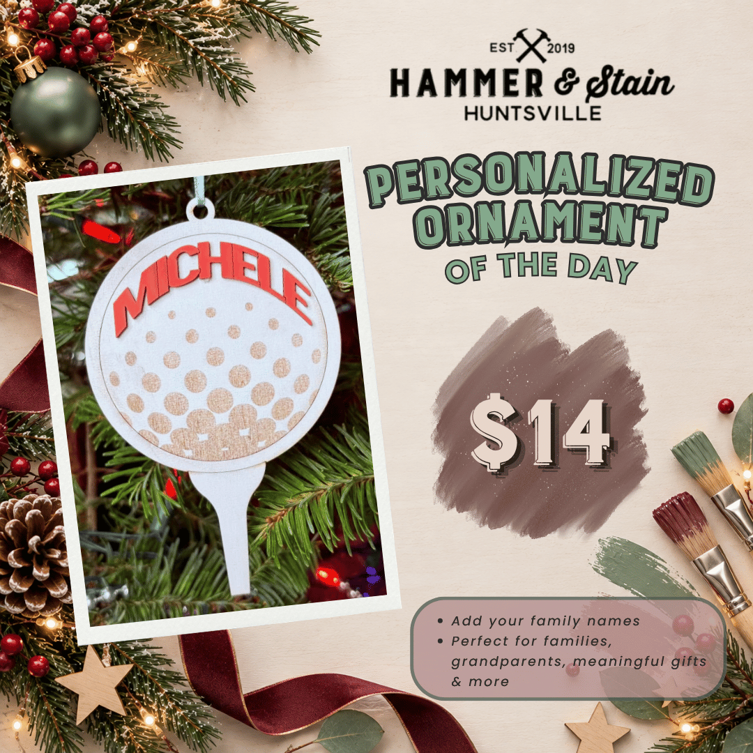 30 DAYS OF ORNAMENT - PERSONALIZED GOLF BALL ORNAMENT