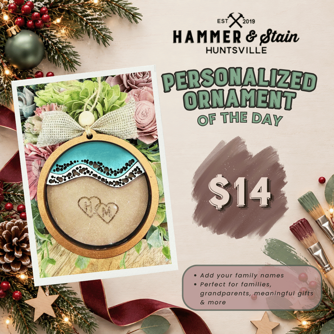 30 DAYS OF ORNAMENT - PERSONALIZED ENGRAVED BEACH SCENE ORNAMENT