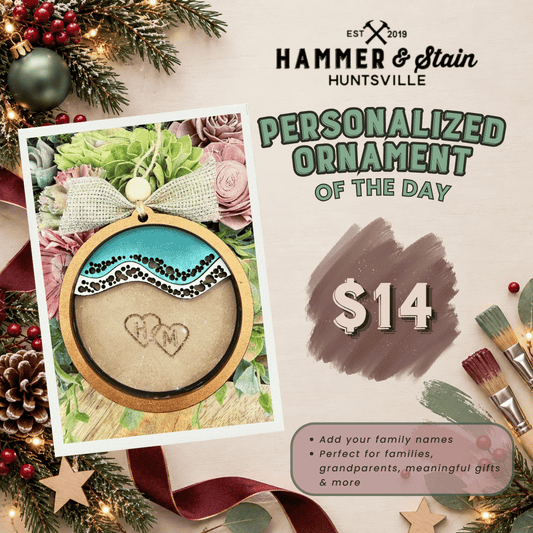 30 DAYS OF ORNAMENT - PERSONALIZED ENGRAVED BEACH SCENE ORNAMENT