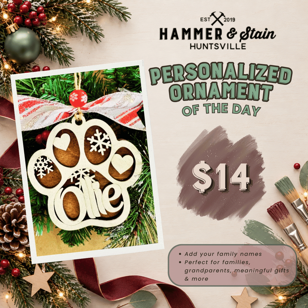 30 DAYS OF ORNAMENT - PERSONALIZED PAWPRINT ORNAMENT