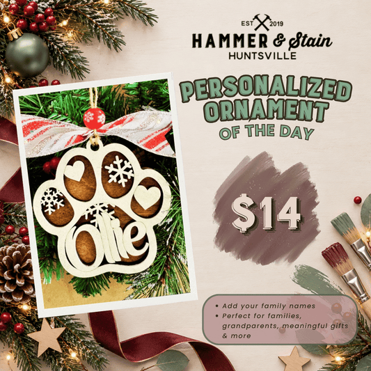 30 DAYS OF ORNAMENT - PERSONALIZED PAWPRINT ORNAMENT