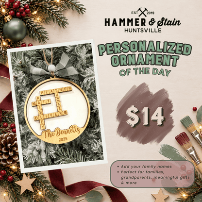30 DAYS OF ORNAMENT - PERSONALIZED FAMILY SCRABBLE ORNAMENT