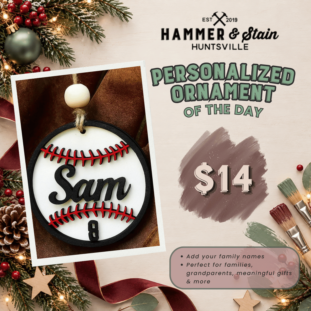 30 DAYS OF ORNAMENT - PERSONALIZED BASEBALL ORNAMENT