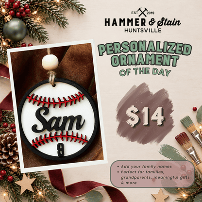 30 DAYS OF ORNAMENT - PERSONALIZED BASEBALL ORNAMENT
