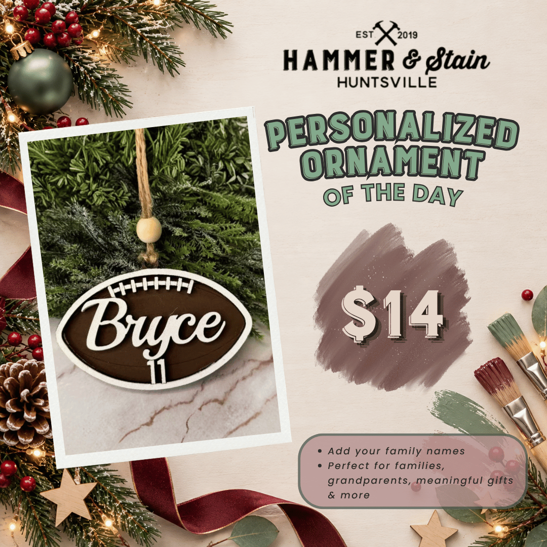30 DAYS OF ORNAMENT - PERSONALIZED FOOTBALL ORNAMENT