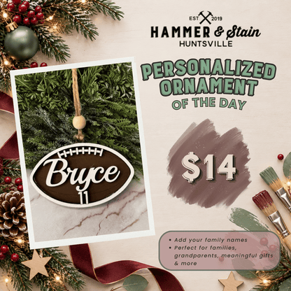 30 DAYS OF ORNAMENT - PERSONALIZED FOOTBALL ORNAMENT