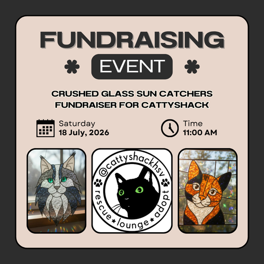 07/18/26 - SATURDAY - Crushed Glass Pet Sun Catchers Fundraiser for Cattyshack Cat Rescue - 11:00am